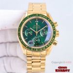 2022 Swiss Omega Speedmaster Moonwatch 42mm Gold and Green